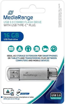 Mediarange MediaRange 16GB USB 3.0 + USB 3.0 Type-C (MR935)