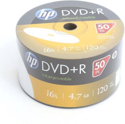 Hp DVD+R 4.7GB 16X WHITE FF INKJET PRINTABLE SP*50 14202 (HPP1650+)