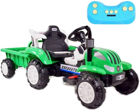 Super Toys Traktor Na Akumulator Z Przyczepą Miękkie Siedzenie, (698RCZIELONY)