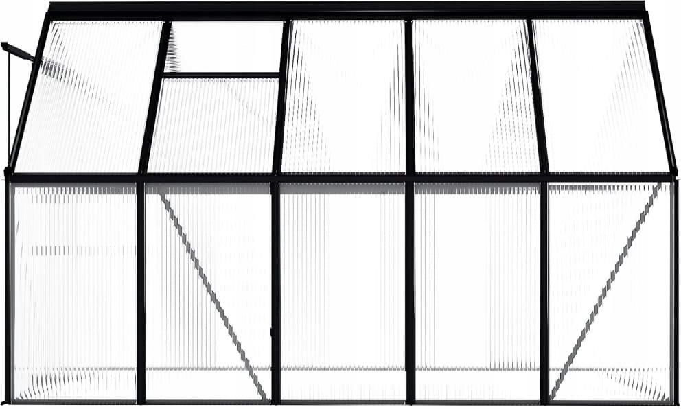 VIDAXL Szklarnia, ANTRACYTOWA, ALUMINIUM (48211) - zdjęcie 2 VIDAXL Szklarnia, ANTRACYTOWA, ALUMINIUM (48211)