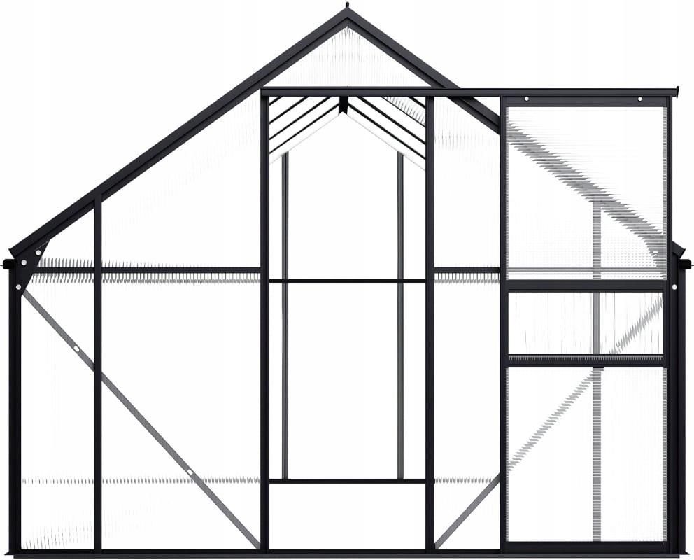 VIDAXL Szklarnia, ANTRACYTOWA, ALUMINIUM (48211) - zdjęcie 4 VIDAXL Szklarnia, ANTRACYTOWA, ALUMINIUM (48211)