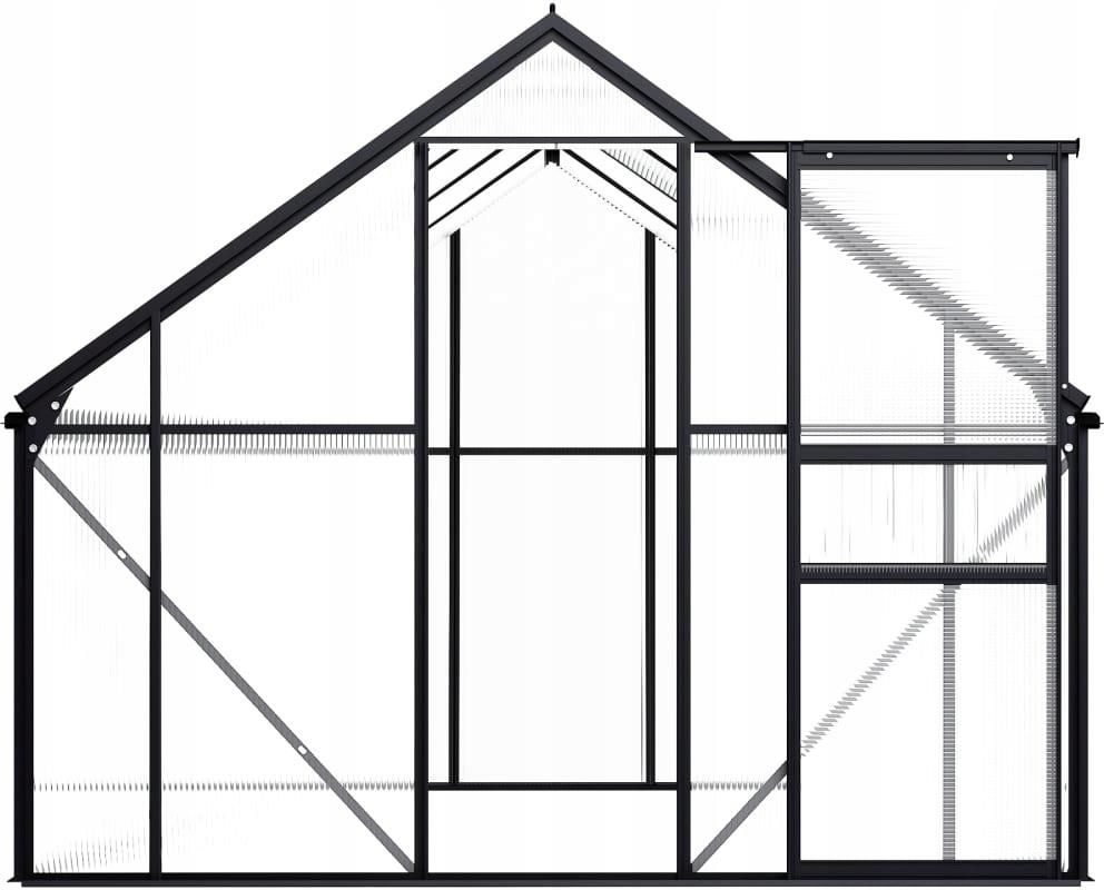 VIDAXL SZKLARNIA, ANTRACYTOWA, ALUMINIUM (48210) - zdjęcie 3 VIDAXL SZKLARNIA, ANTRACYTOWA, ALUMINIUM (48210)