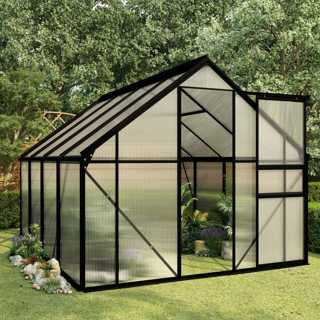 VIDAXL SZKLARNIA, ANTRACYTOWA, ALUMINIUM (48210) - zdjęcie 5 VIDAXL SZKLARNIA, ANTRACYTOWA, ALUMINIUM (48210)
