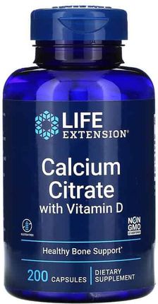 Life Extension Calcium Citrate With Vitamin D Cytrynian Wapnia + Witamina D3 200 Kaps