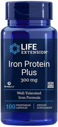 Life Extension Iron Protein Plus - Żelazo (Bursztynian Białkowy) Ironaid 100 Kaps