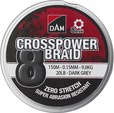 Plecionka Dam Crospower 8-Braid 150M Grey 0,10Mm Dm66586
