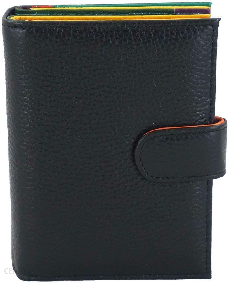 Pojemny kolorowy portfel damski skórzany - Czarny