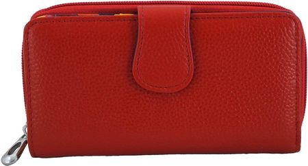 Kolorowe portfele damskie skórzane - Czerwone - Czerwony
