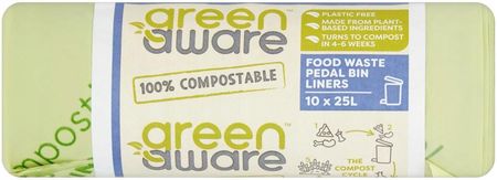 GREEN AWARE Kompostowalne worki na odpady spożywcze 25L, 10 szt