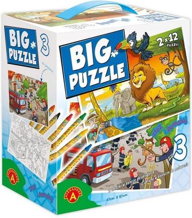 Alexander Big Puzzle 3 Zwierzęta Afrykańskie/Straż Pożarna 2469