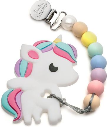 Loulou Lollipop Gryzak Silikonowy Z Zawieszką Rainbow Unicorn Cotton Candy