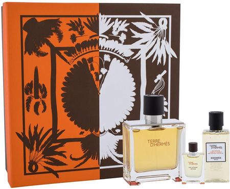 Hermes Terre D’Hermes Zestaw perfumy 75 ml + perfumy 5 ml + żel pod prysznic do ciała i włosów 40 ml