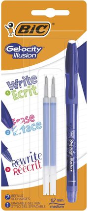 Długopis Wymazywalny Bic Gel-Ocity Illusion Niebieski Blister 1+2Szt