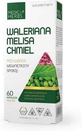 Medica Herbs Waleriana + Melisa Chmiel Standaryzowany Wyciąg 60 Kaps