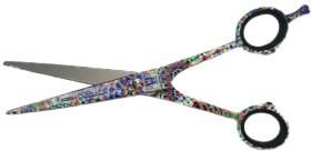Witte Kr Rose Line Mosaik 6" Nożyczki Fryzjerskie Proste Z Kolorowym Nadrukiem