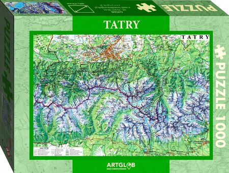 Mapa Tatr Puzzle 1 000 el Turystyczna 1:50 000