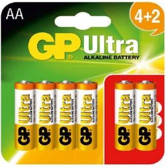 GP BATTERIES BATERIA GP 1,5V AA LR06 ULTRA ALKALINE - 6 SZT. GPPCA15AU1086X