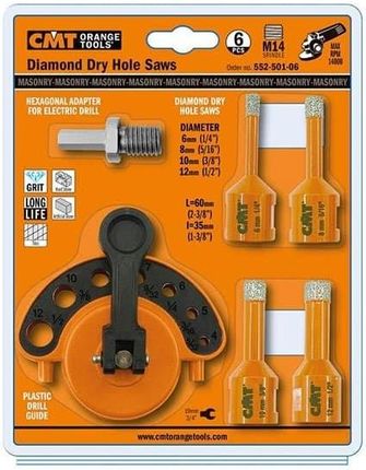 Cmt Orange Tools Zestaw Otwornic Diamentowych Na Szlifierkę Kątową 6-12Mm M14 6El. 55250106