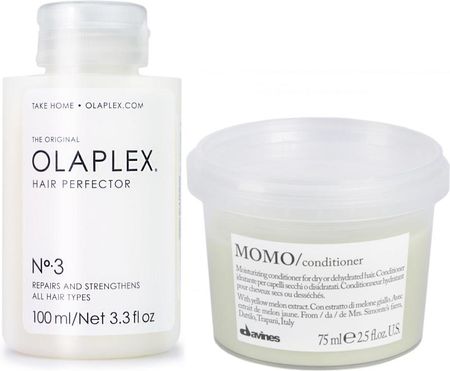 Olaplex Hair Perfector No.3 And Momo  Zestaw Do Włosów Kuracja 100ml + Odżywka Nawilżająca 75ml
