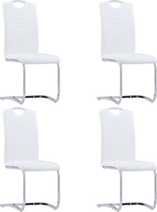 Vidaxl Krzesła Stołowe Wspornikowe 4 Szt. Białe Sztuczna Skóra (281778)