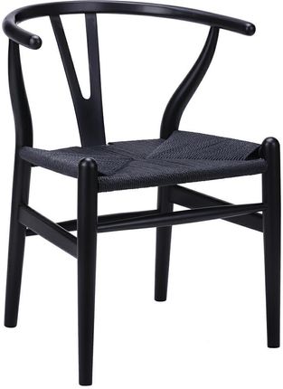 King Home Krzesło Wishbone Czarne Drewno Bukowe Włókno