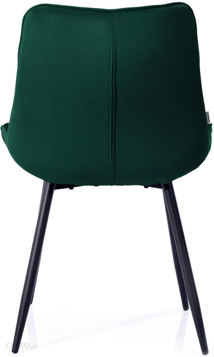 Homede Krzesło Welurowe Tapicerowane Pikowane Do Jadalni Salonu Butelkowa Zieleń Algate