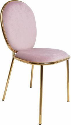 Welurowe Krzesło Z Metalowymi Nogami Różowe 44X51X92Cm