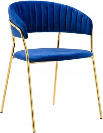 Krzesło Margo Ciemny Niebieski Welur Podstawa Z