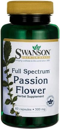 Swanson Full-Spectrum Passion Flower 500Mg Łagodzi Stres 60kaps.