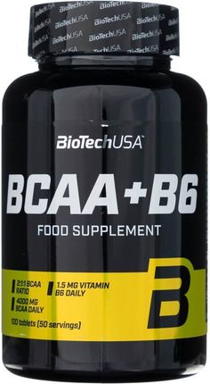 Biotech Usa Biotech Bcaa+B6 Aminokwasy Witamina B6 100tabl.
