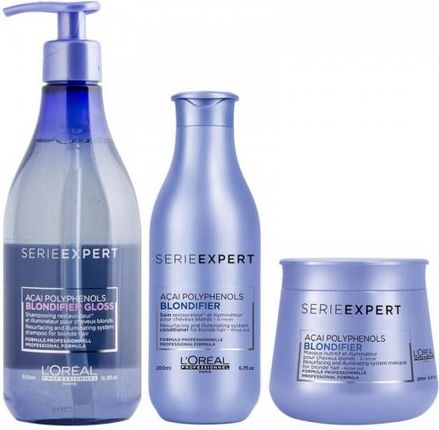 L'Oréal Blondifier Gloss zestaw przywracający blask włosom rozjaśnianym: szampon 500ml + odżywka 200ml + maska 250ml
