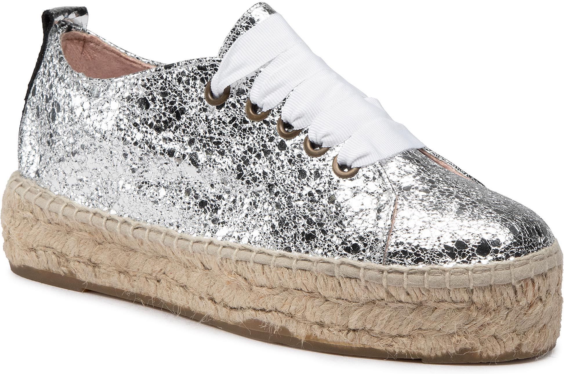 Manebi Espadryle Sneakers D G 0 3 E0 Silver Crackle Ceny I Opinie