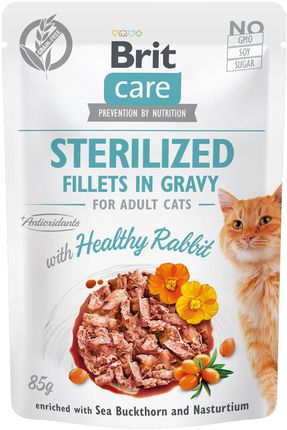 Brit Care Cat Pouches Sterilized Fillets In Gravy With Healthy Rabbit 85G