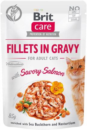 Brit Care Cat Pouches Fillets In Gravy With Savory Salmon 85G