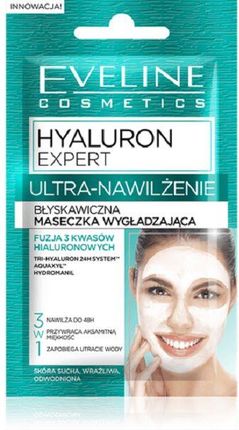 Eveline Cosmetics Hyaluron Expert Ultra-Nawilżenie Błyskawiczna Maseczka Wygładzająca 3W1 7Ml