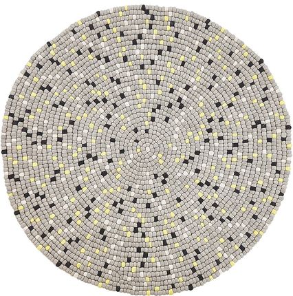 Beliani Dywan z kulek filcowych okrągły dekoracyjny wełniany 140 cm szary Penek