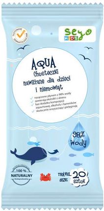 Seyo Kids Aqua 98% Wody Chusteczki Nawilżane Dla Dzieci I Niemowląt 20szt.