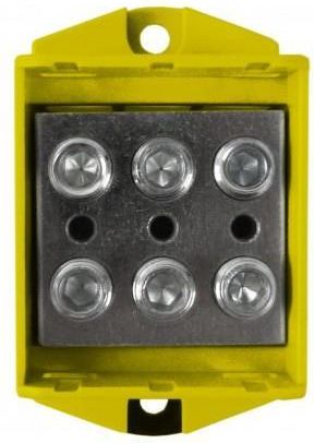 Morek Złączka szynowa 1,5-50mm2 żół-ziel 6otwor AL/CU TH35