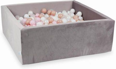 Mimii Suchy basen z piłeczkami 600 sztuk 110x110 velvet lila przezroczyste białe perłowe jasno różowe różowe złoto 