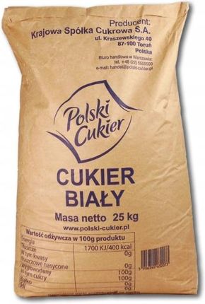 Cukier Polski Kryształ Biały 25Kg Wysoka Jakość