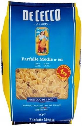 Włoski makaron Farfalle Medie De Cecco wstążki 1kg