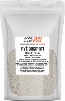 Ryż Basmati 5kg Naturalny biały długoziarnisty