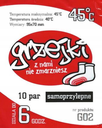 Artus Ogrzewacz chemiczny Grzejki do stóp - 10 par (G02) - zdjęcie 3