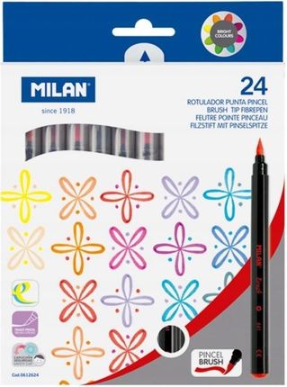 Flamastry Milan Brush 661 Pędzelkowe 24 Kolory W Kartonowym Opakowaniu (0612624)