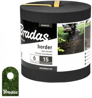 Bradas Obrzeże Trawnikowe Border 6m x 15cm Czarne (OBPBK06150)