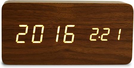 Dedra Woodoo Clock Drewniany Cyfrowy Zegar Led Ciemne Drewno (El19053)