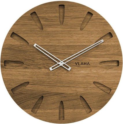 Vlaha Drewniany Dębowy Ręcznie Wykonany Zegar Ścienny 45Cm Odcienie Brązowego (Vct1021)