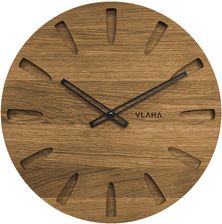 Zdjęcie Vlaha Drewniany Dębowy Ręcznie Wykonany Zegar Ścienny 45Cm Odcienie Brązowego (Vct1022) - Pruszcz Gdański