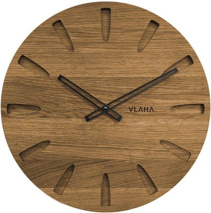 Vlaha Drewniany Dębowy Ręcznie Wykonany Zegar Ścienny 45Cm Odcienie Brązowego (Vct1022)