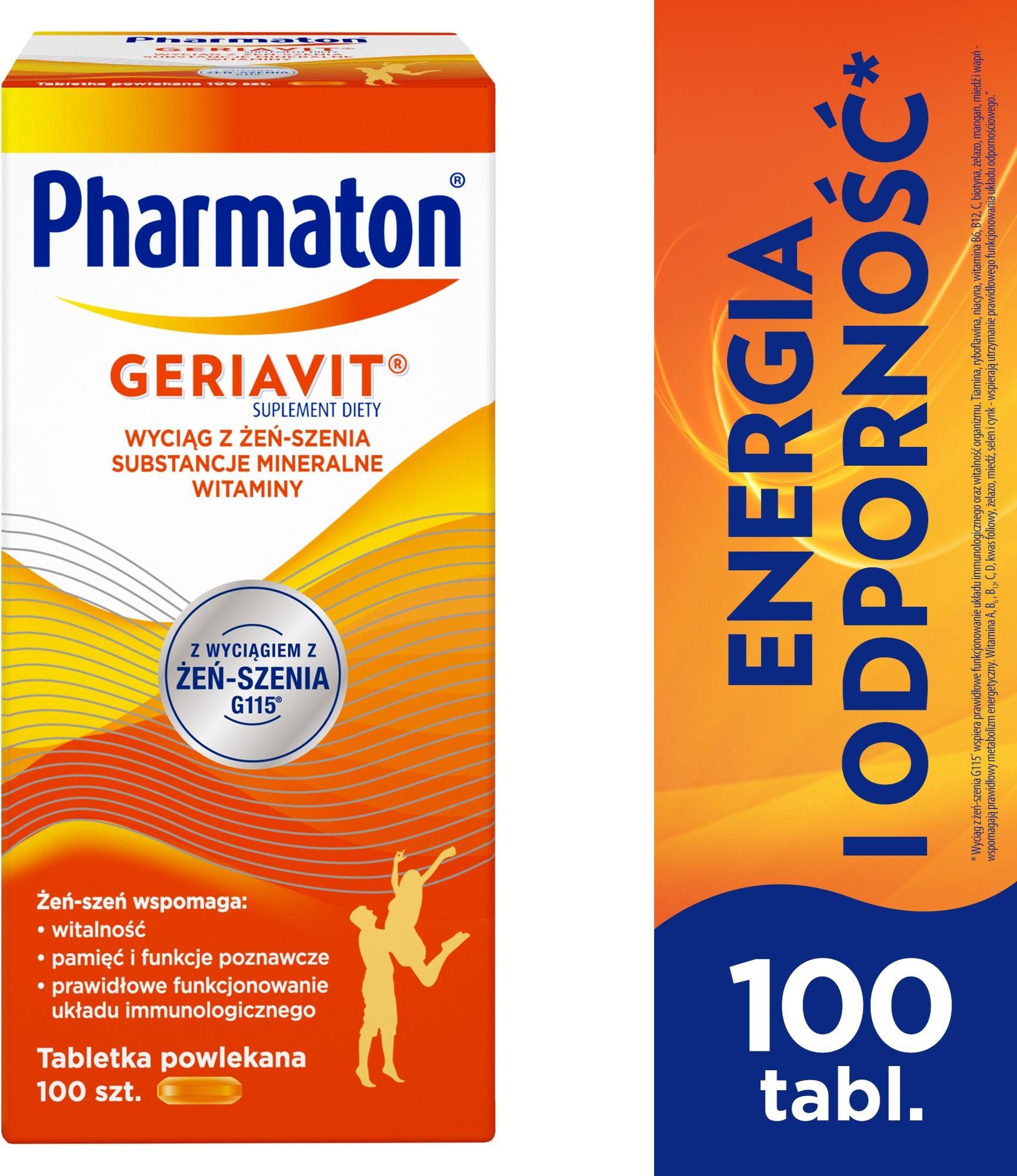 Pharmaton Geriavit 100 tabl. - Opinie i ceny na Ceneo.pl